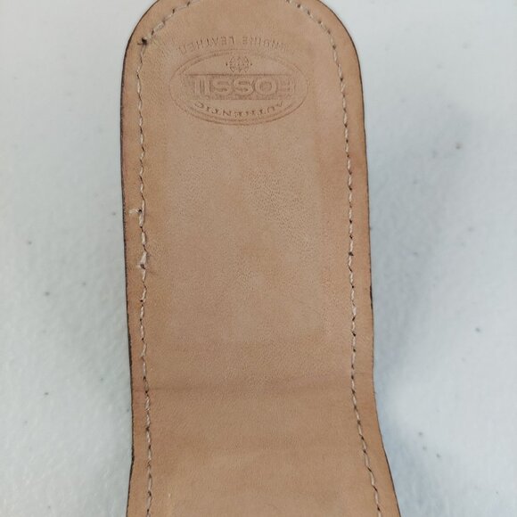 Leather Money Clip VTG Magnetic with basketweave leather Design Chocolate Brown - Picture 6 of 12